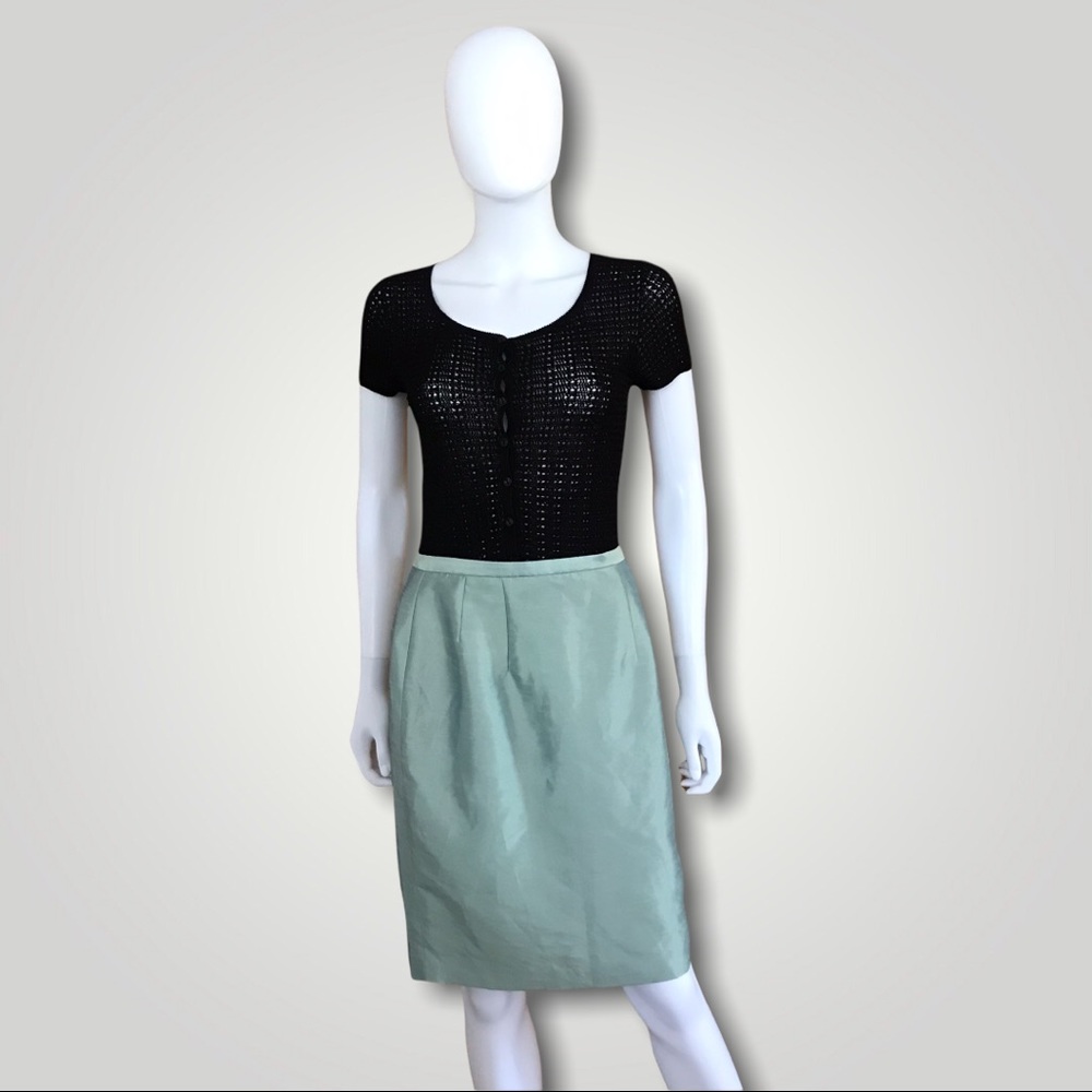 Vintage Zion New York Shantung Skirt Light Green